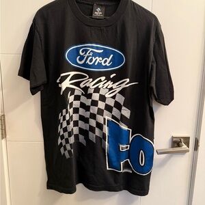 Vintage Ford Logo Black Tee with Blue Accents